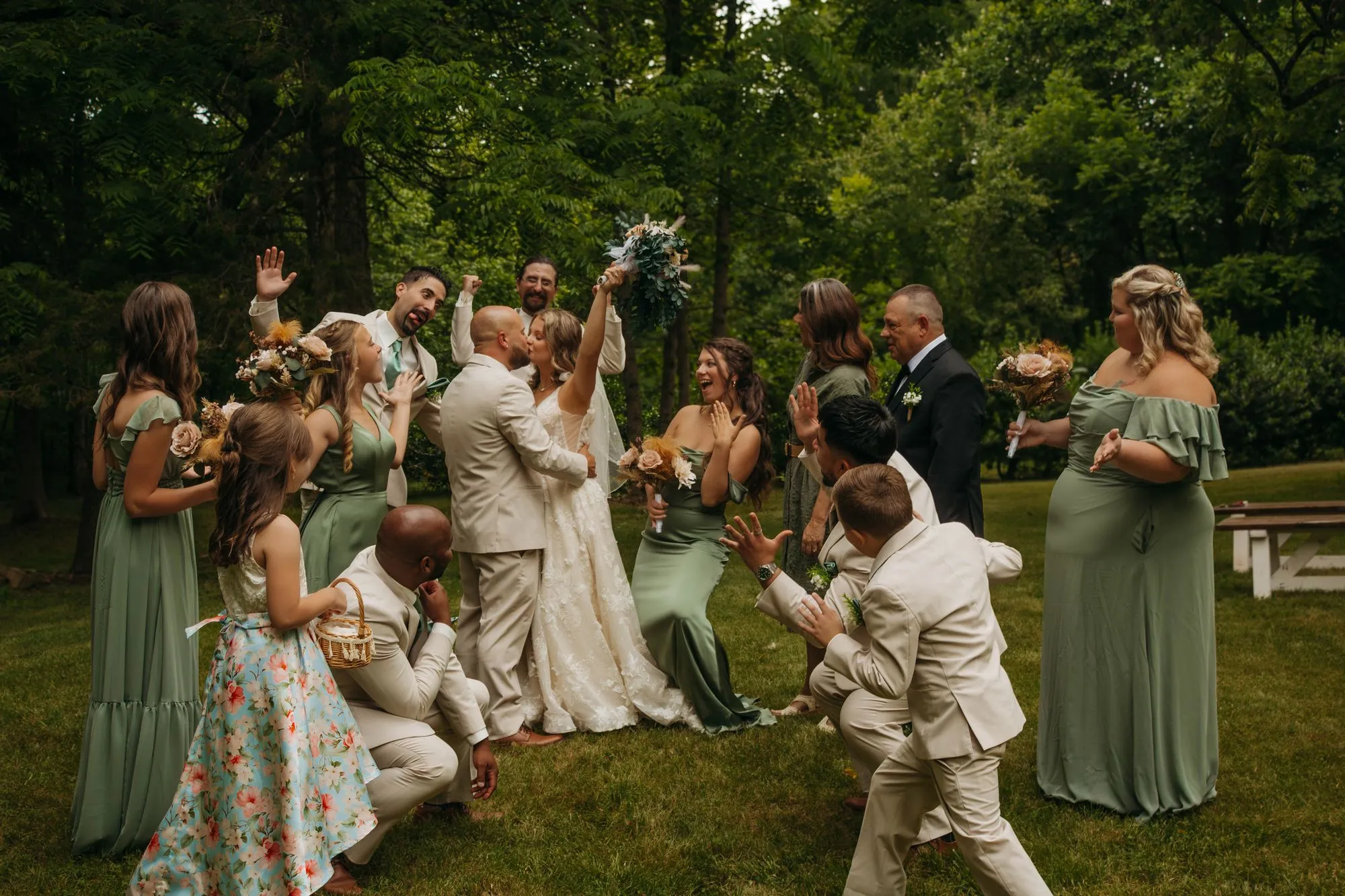 Guests raising a toast at The Heritage Barn